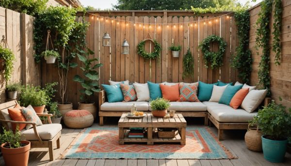 Le mobilier en palette sublime un jardin bohème